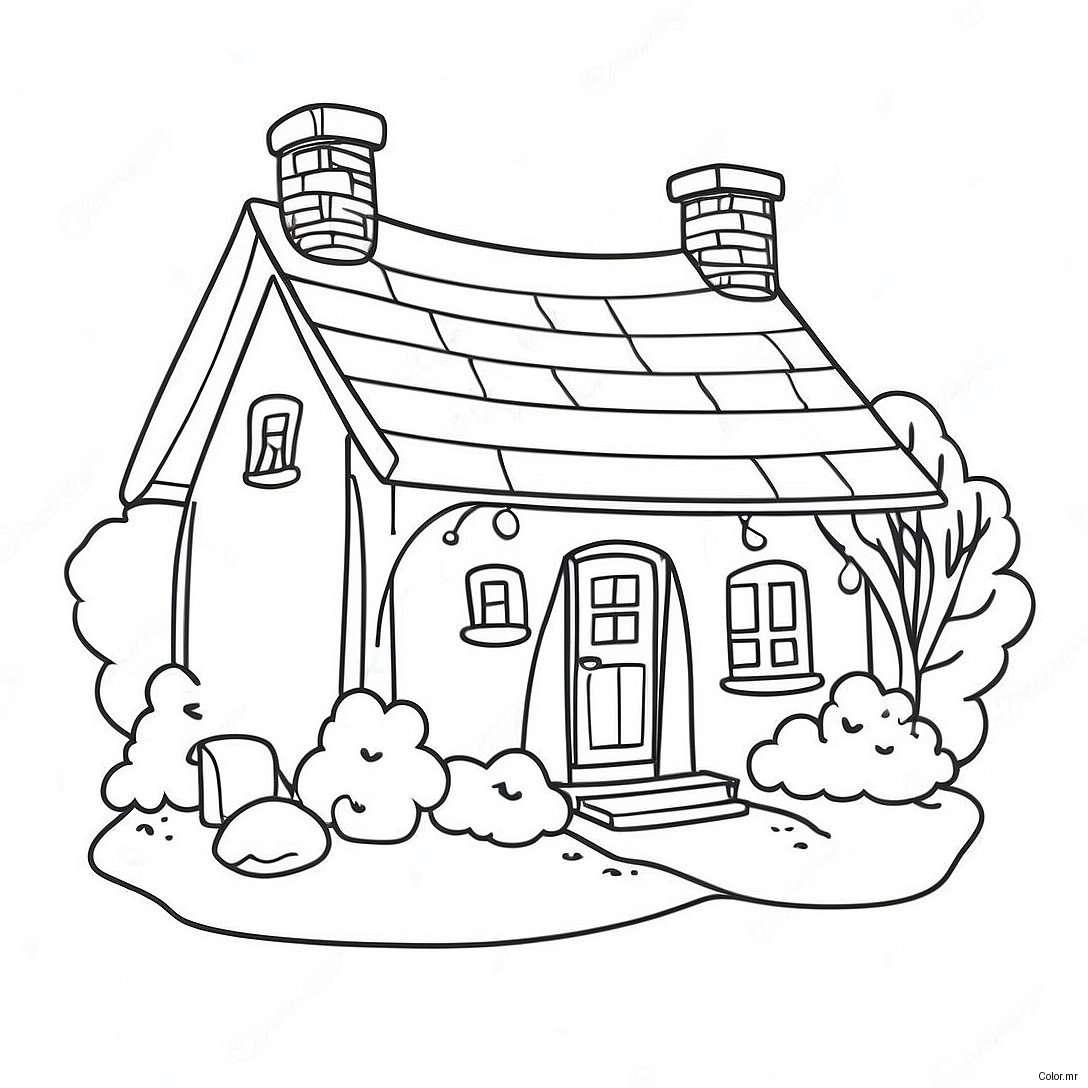 Page A Colorier De Cottage Douillet 142 118