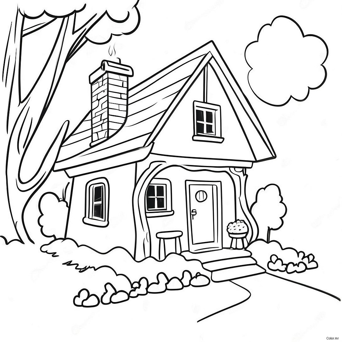 Page A Colorier De Cottage Douillet 142 120