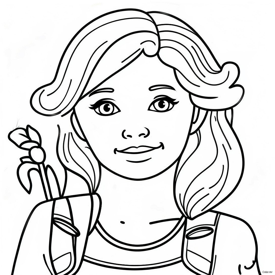 Page A Colorier De Fille Realiste 73094 60340