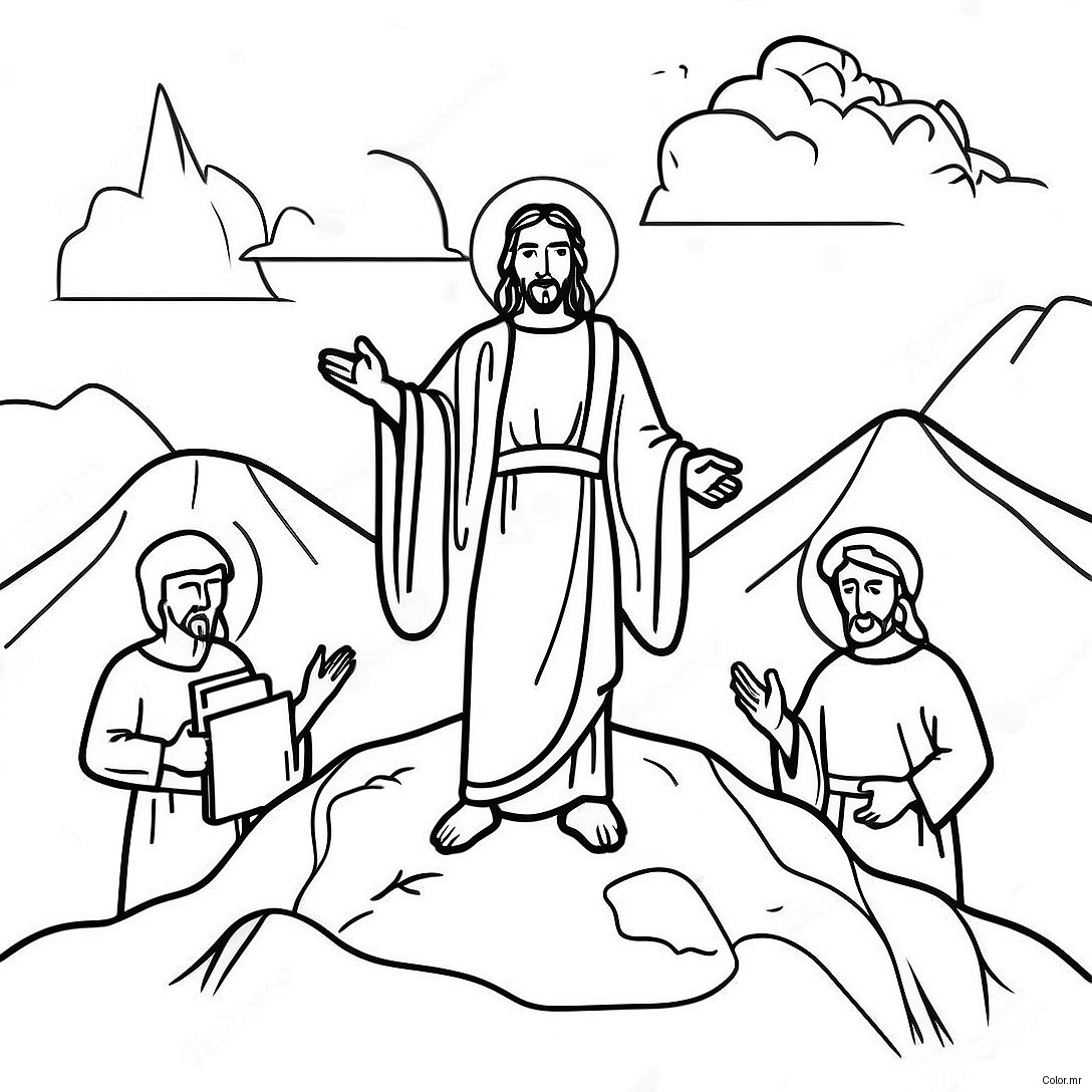 Page A Colorier De Jesus Enseignant Sur La Montagne 27213 24831