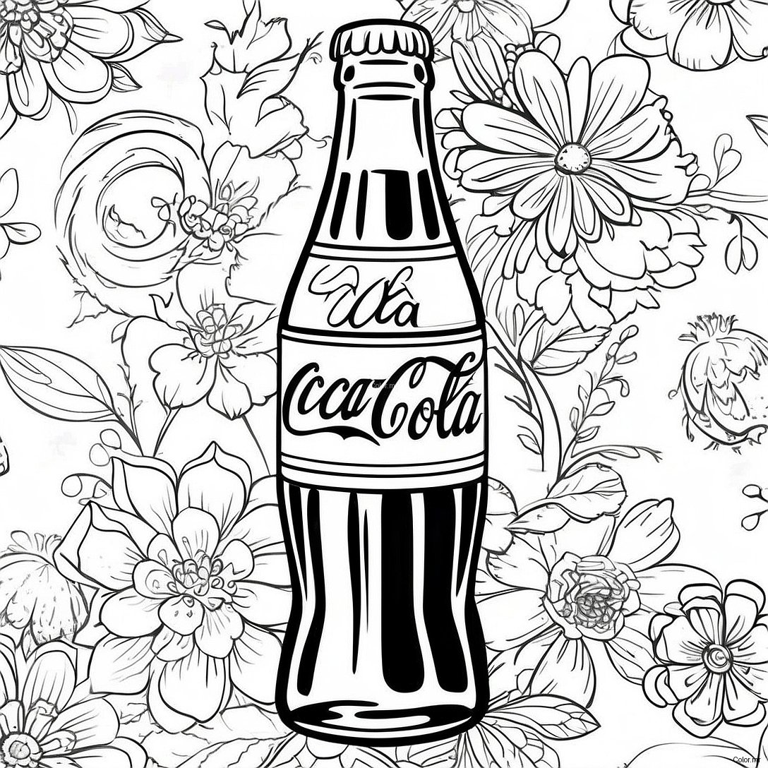 Page A Colorier De La Bouteille Coca Cola Vintage 19879 18553
