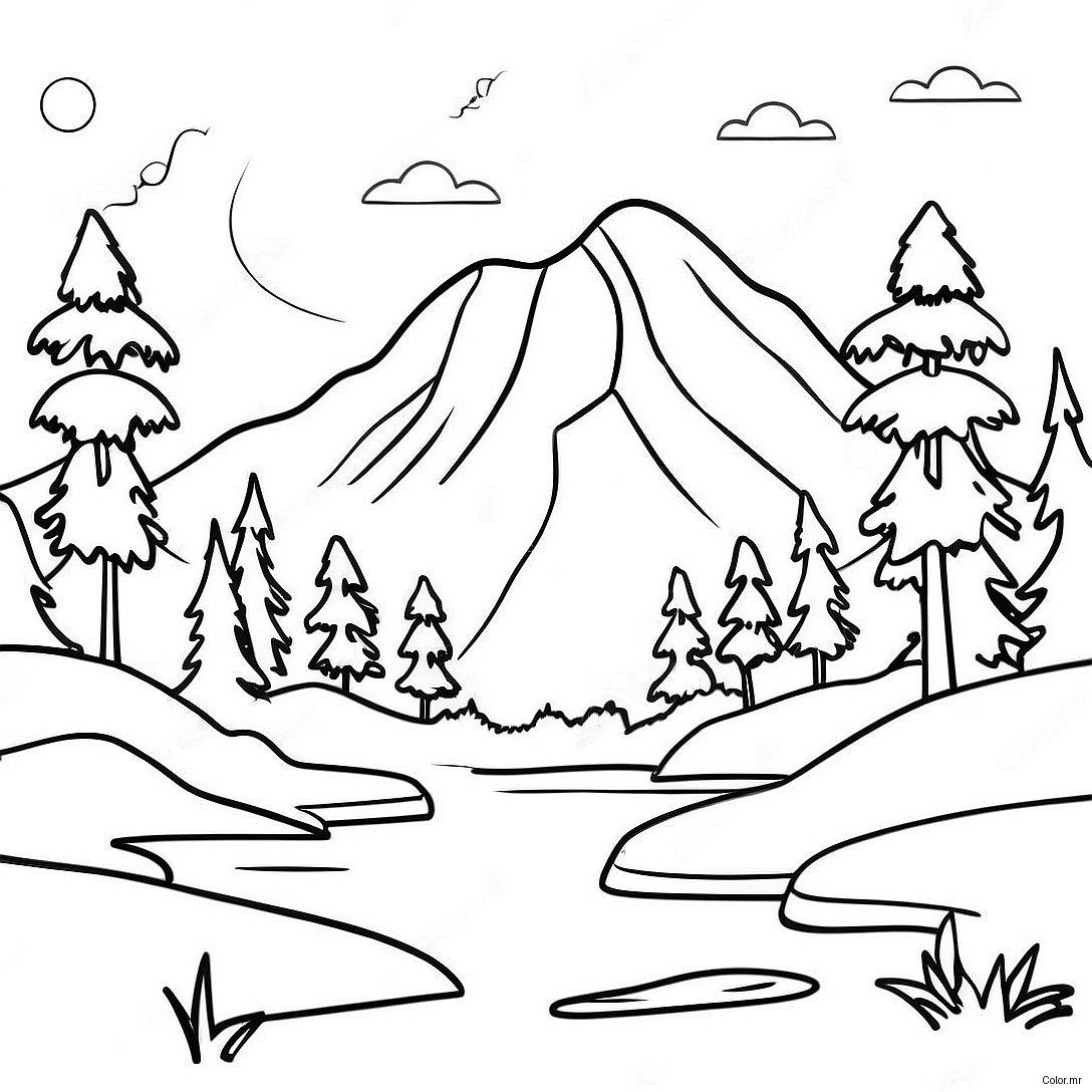 Page A Colorier De La Majestueuse Montagne Sauvage 30249 27197