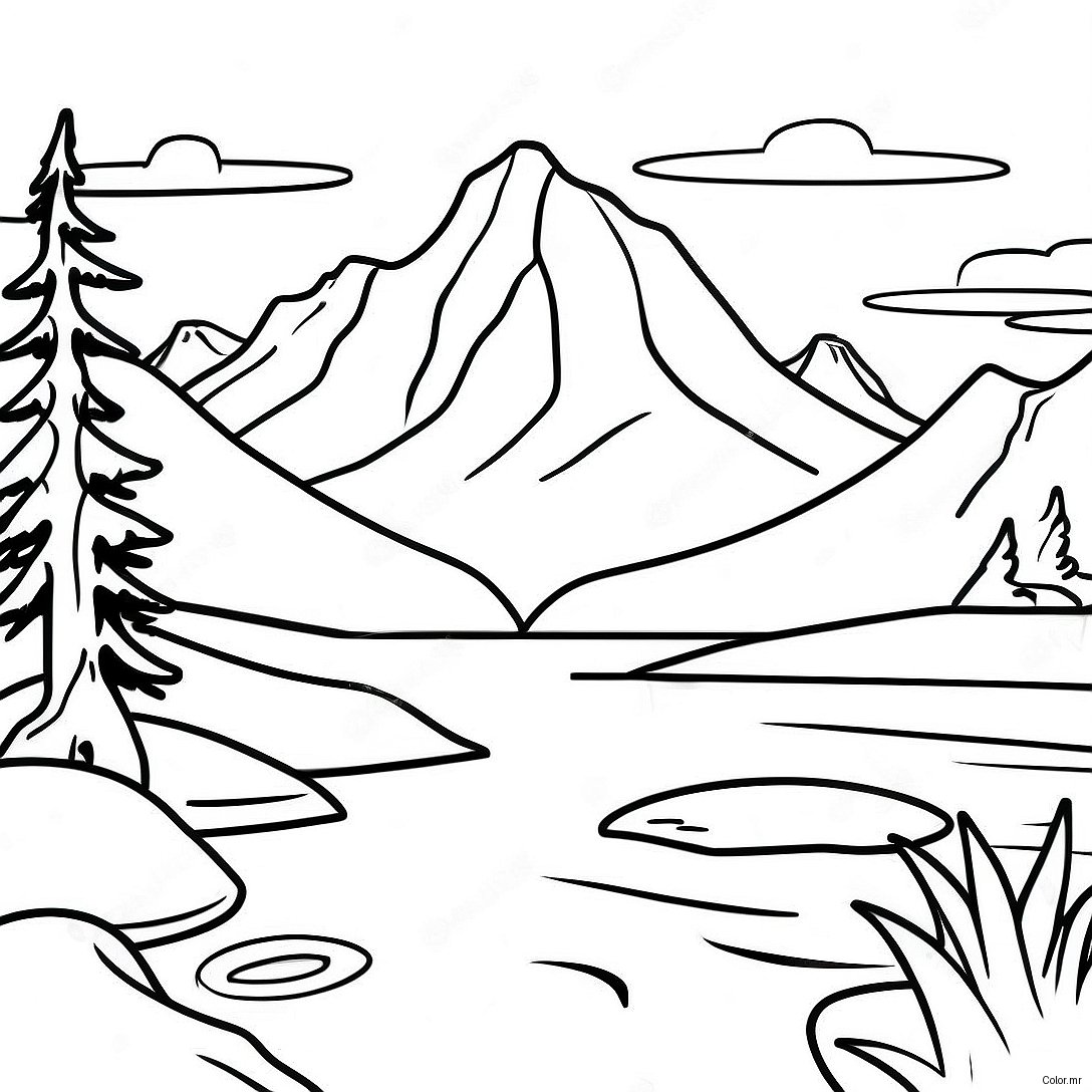 Page A Colorier De La Majestueuse Montagne Sauvage 30249 27200
