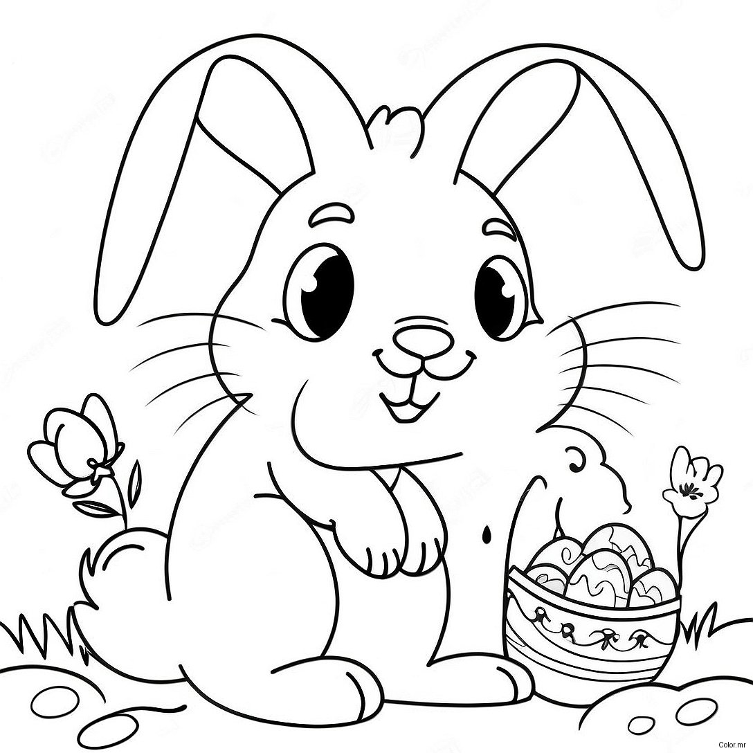 Page A Colorier De Lapin De Paques Vintage 71883 59404