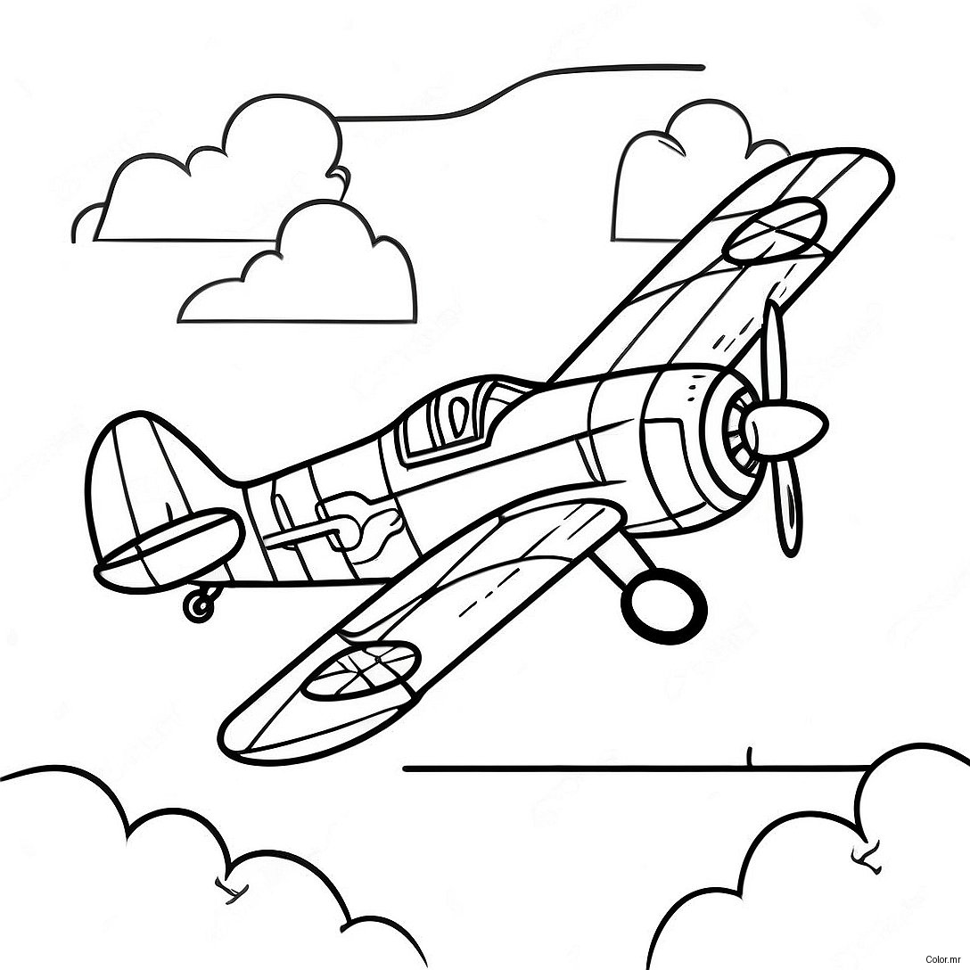 Page A Colorier De Lavion Des Pilotes De Tuskegee Vintage 66141 54621