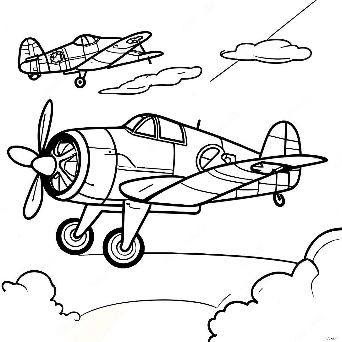 Page A Colorier De Lavion Des Pilotes De Tuskegee Vintage 66141 54623
