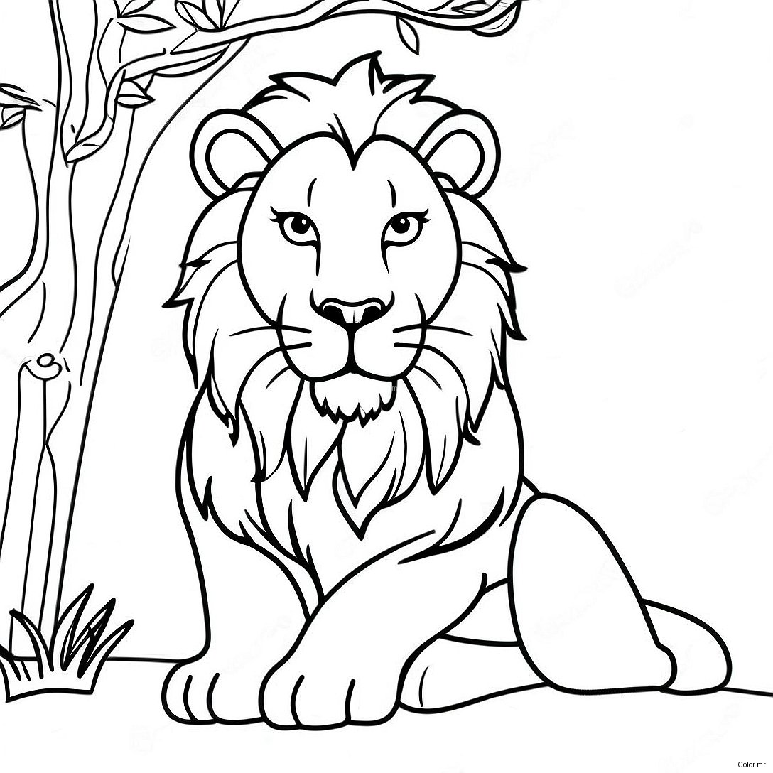 Page A Colorier De Lion Realiste 21532 19979