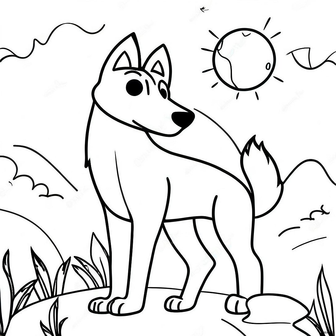 Page A Colorier De Loup Realiste Hurlant A La Lune 21012 19421