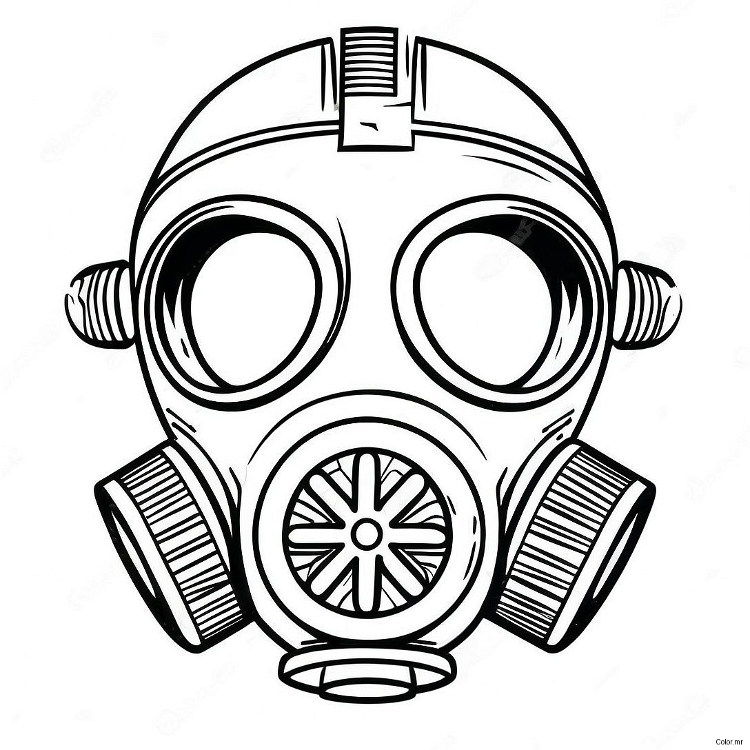 Page A Colorier De Masque A Gaz Vintage 58946 48961