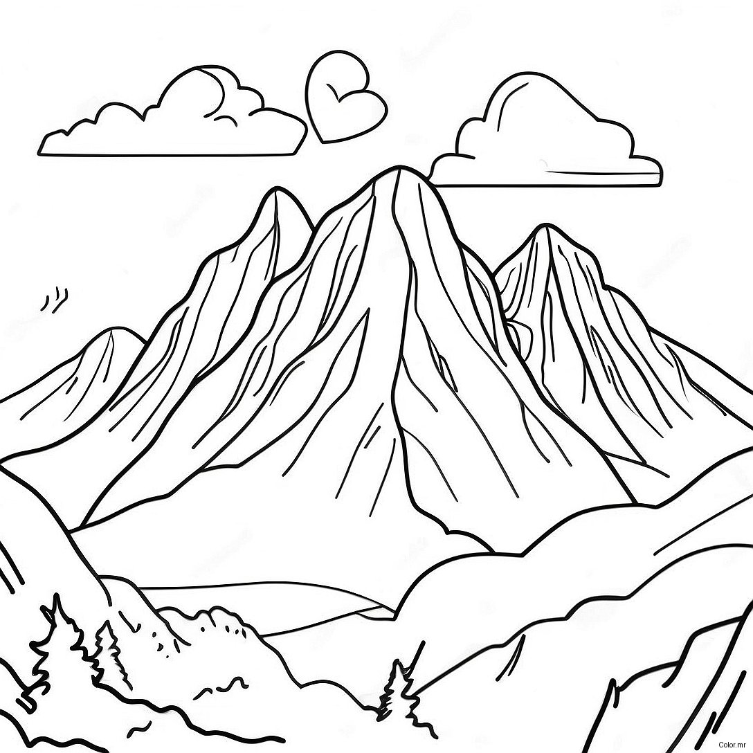 Page A Colorier De Montagnes Majestueuses Couverte De Neige 65681 54262