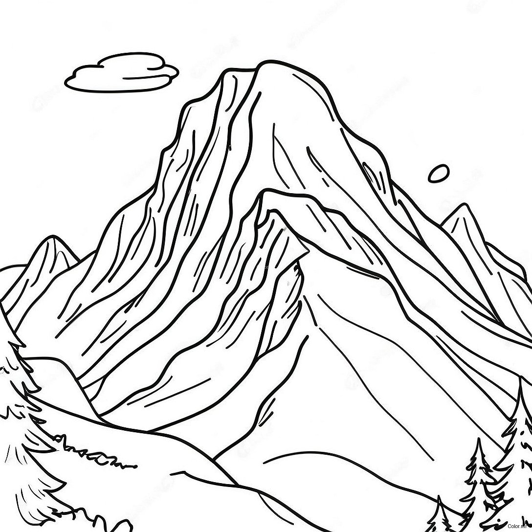 Page A Colorier De Montagnes Majestueuses Couverte De Neige 65681 54264