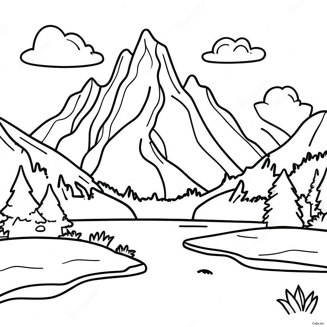 Page A Colorier De Paysage De Montagne 65680 54260