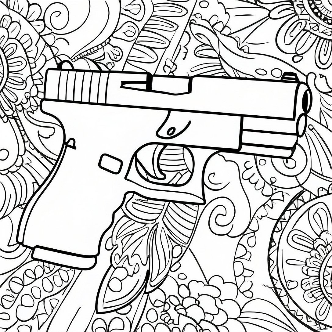 Page A Colorier De Pistolet Glock Realiste 46154 38447