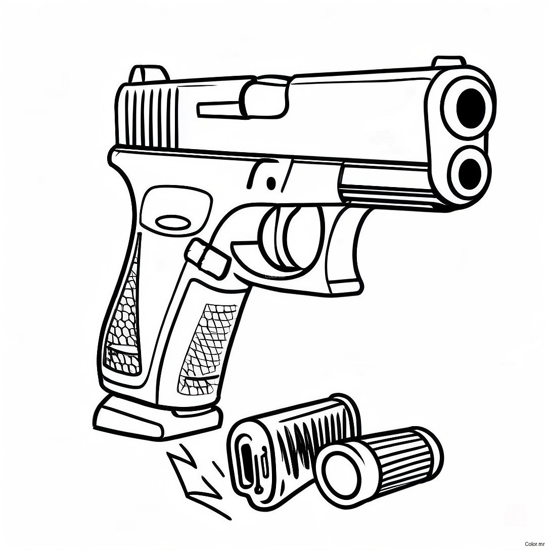Page A Colorier De Pistolet Glock Realiste 46154 38448
