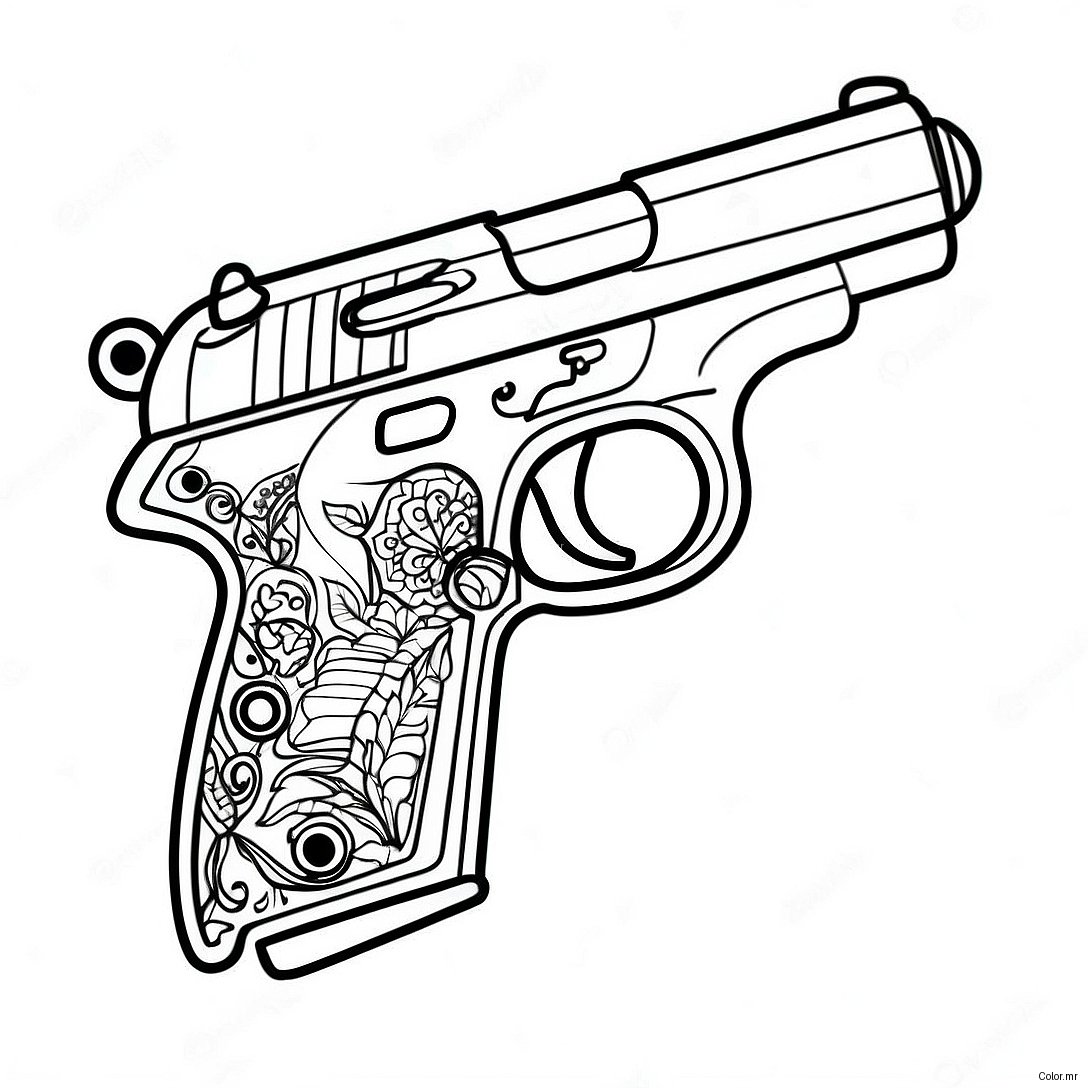 Page A Colorier De Pistolet Realiste 1062 850