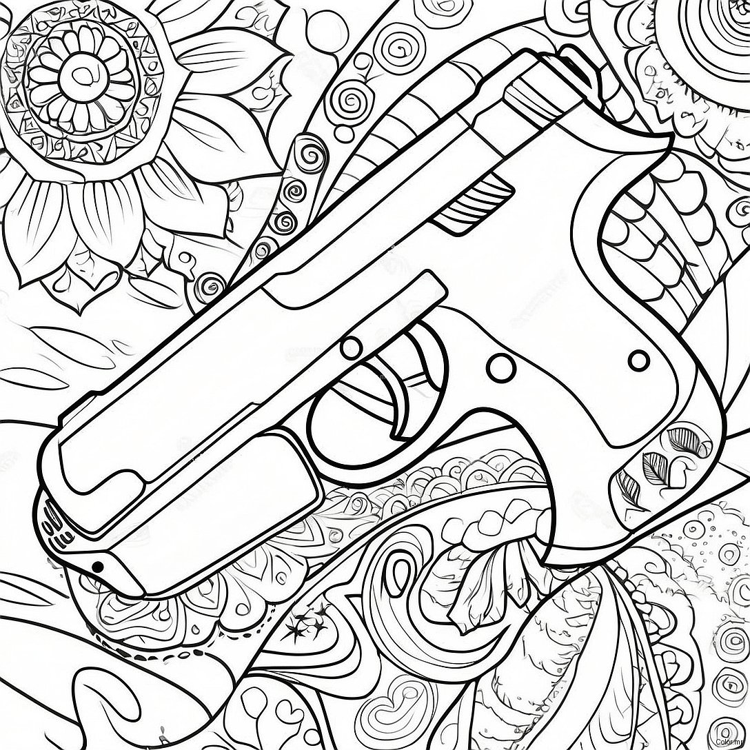 Page A Colorier De Pistolet Realiste 1062 851