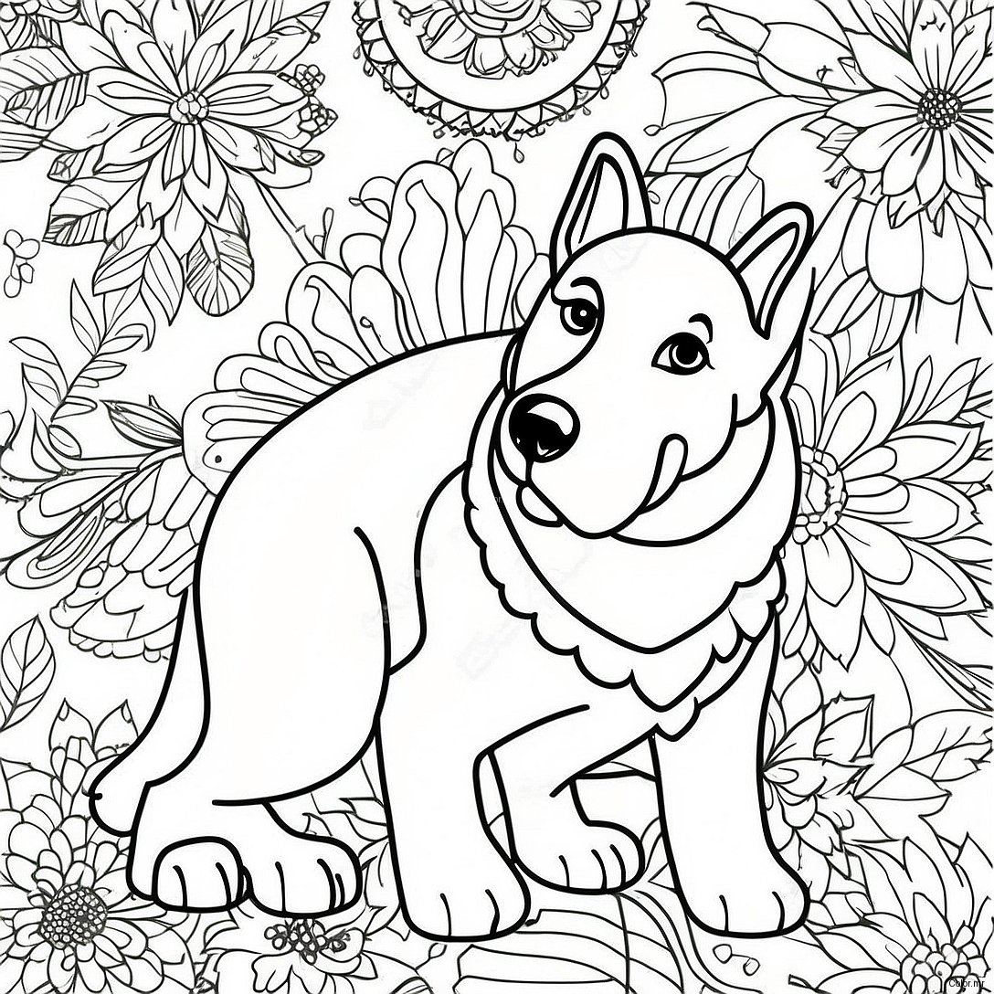 Page A Colorier De Portrait Realiste De Berger Allemand 30518 27405