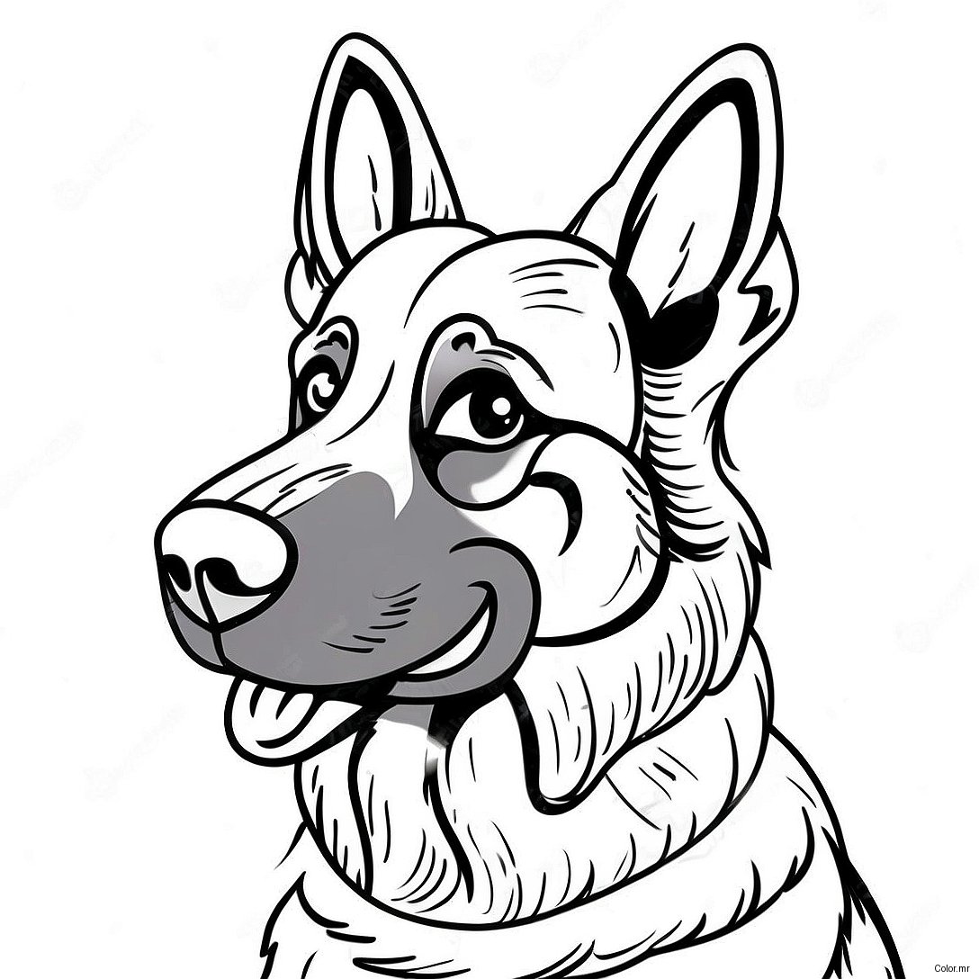 Page A Colorier De Portrait Realiste De Berger Allemand 30518 27407