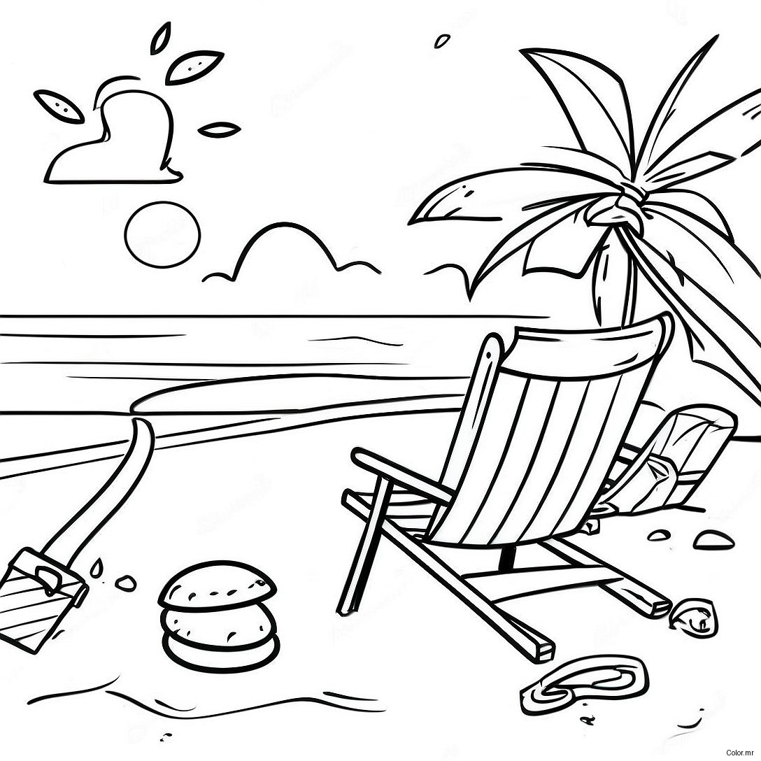 Page A Colorier De Scene De Plage Realiste 12057 9865