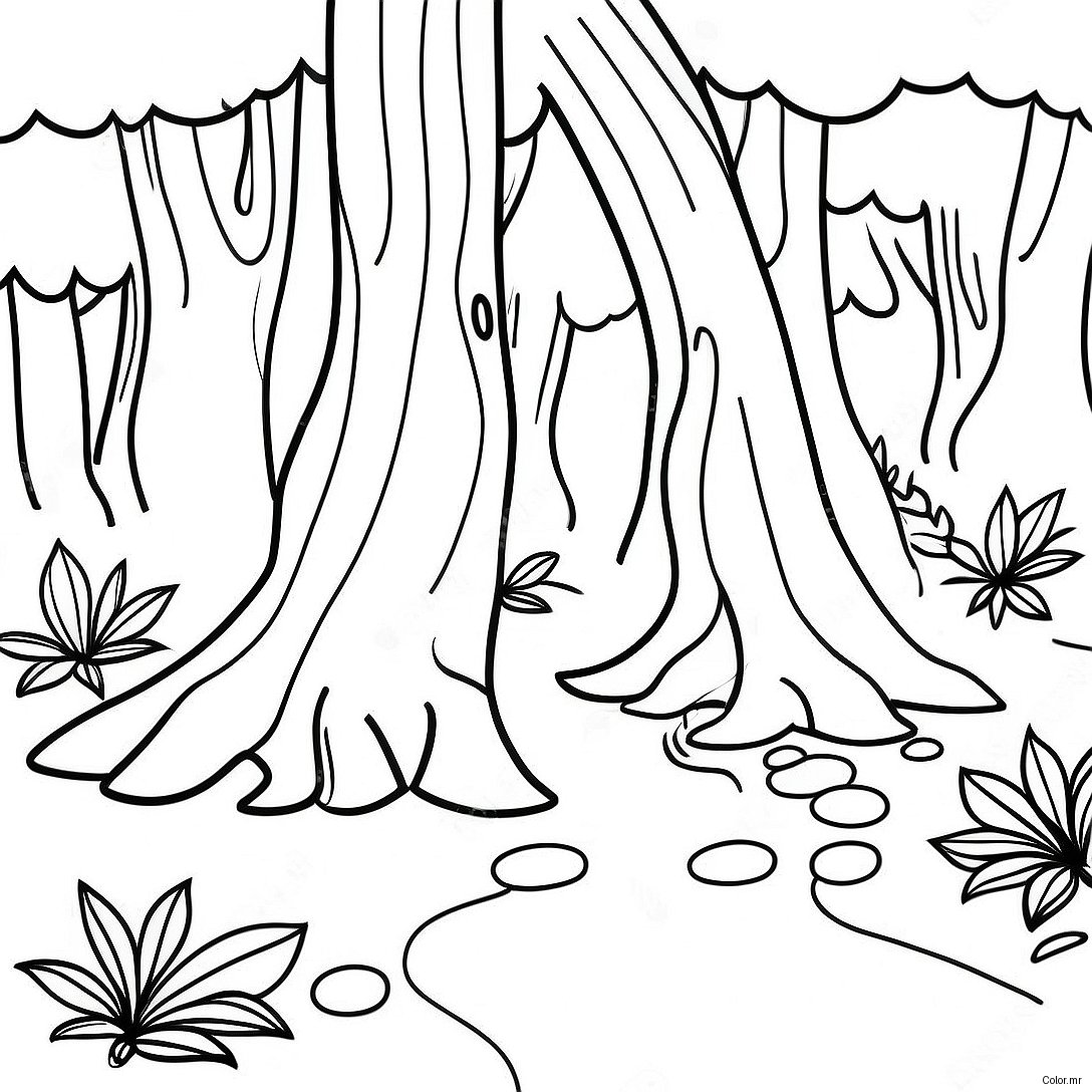 Page A Colorier De Scene Forestiere Realiste De La Nature 8114 6586