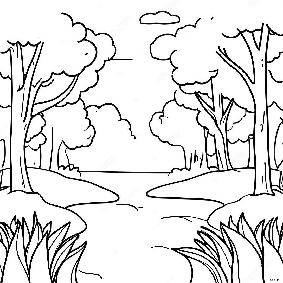 Page A Colorier De Scene Naturelle Minimaliste 7394 6009