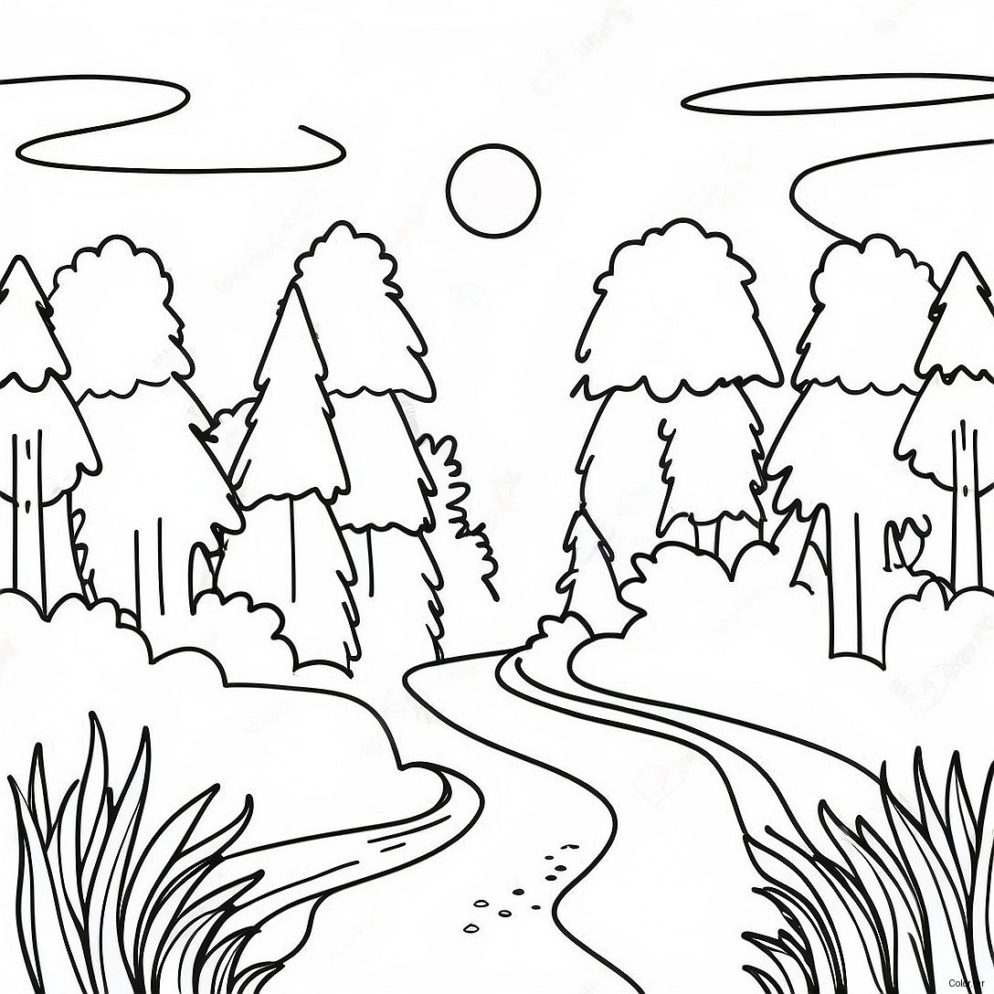 Page A Colorier De Scene Naturelle Minimaliste 7394 6010