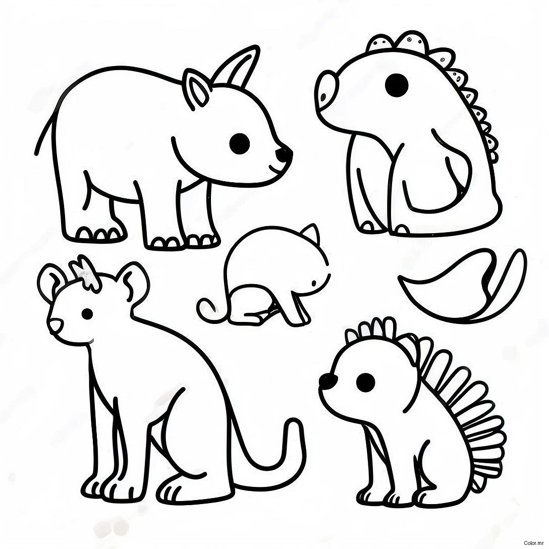 Page A Colorier De Silhouettes Danimaux Minimalistes 7395 6013