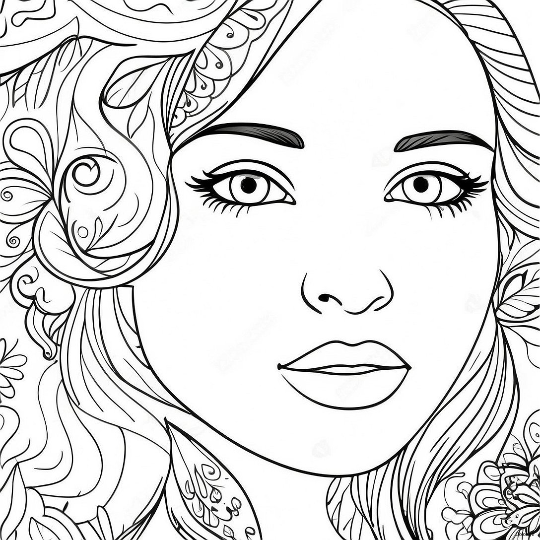 Page A Colorier De Visage Realiste 62367 51678
