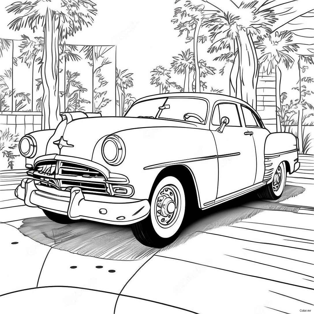 Page A Colorier De Voiture Classique Vintage 1362 1089