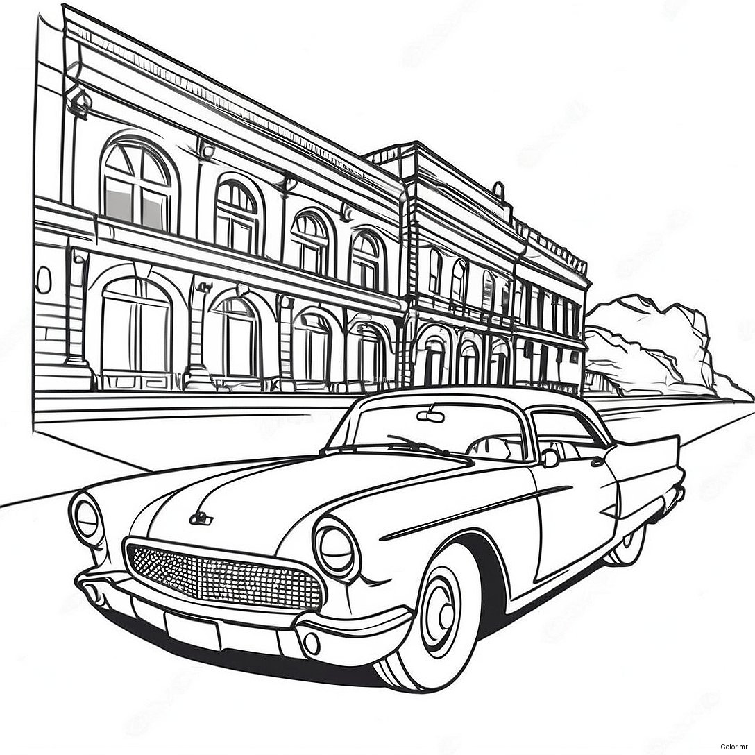 Page A Colorier De Voiture Classique Vintage 1362 1092