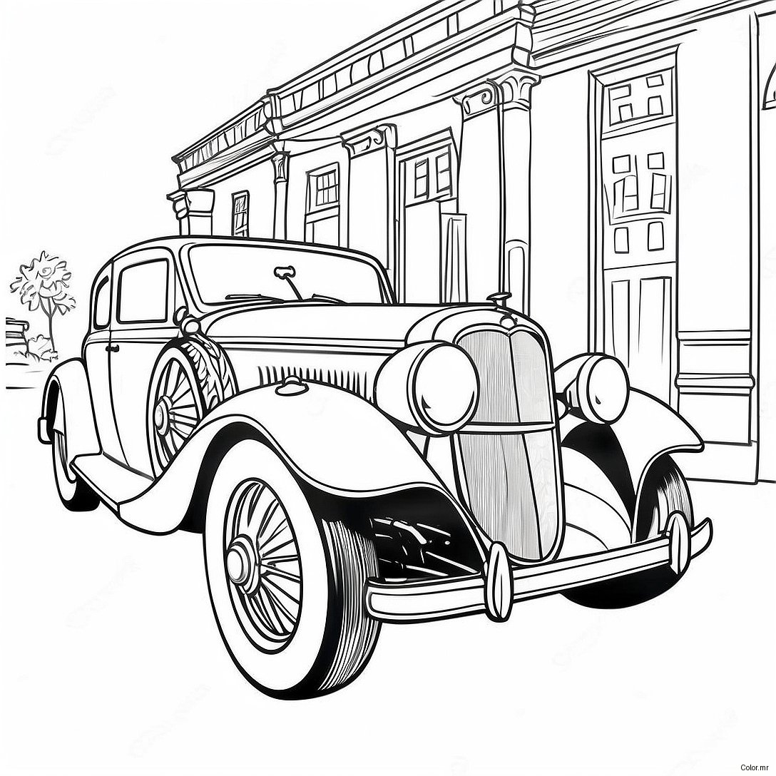 Page A Colorier De Voitures Classiques Vintage 66881 55222