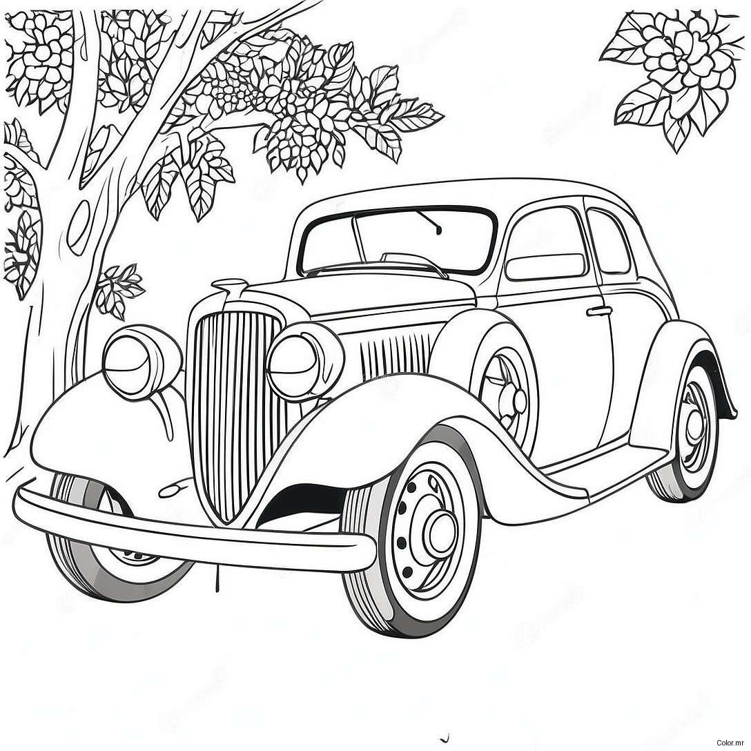 Page A Colorier De Voitures Classiques Vintage 66881 55223