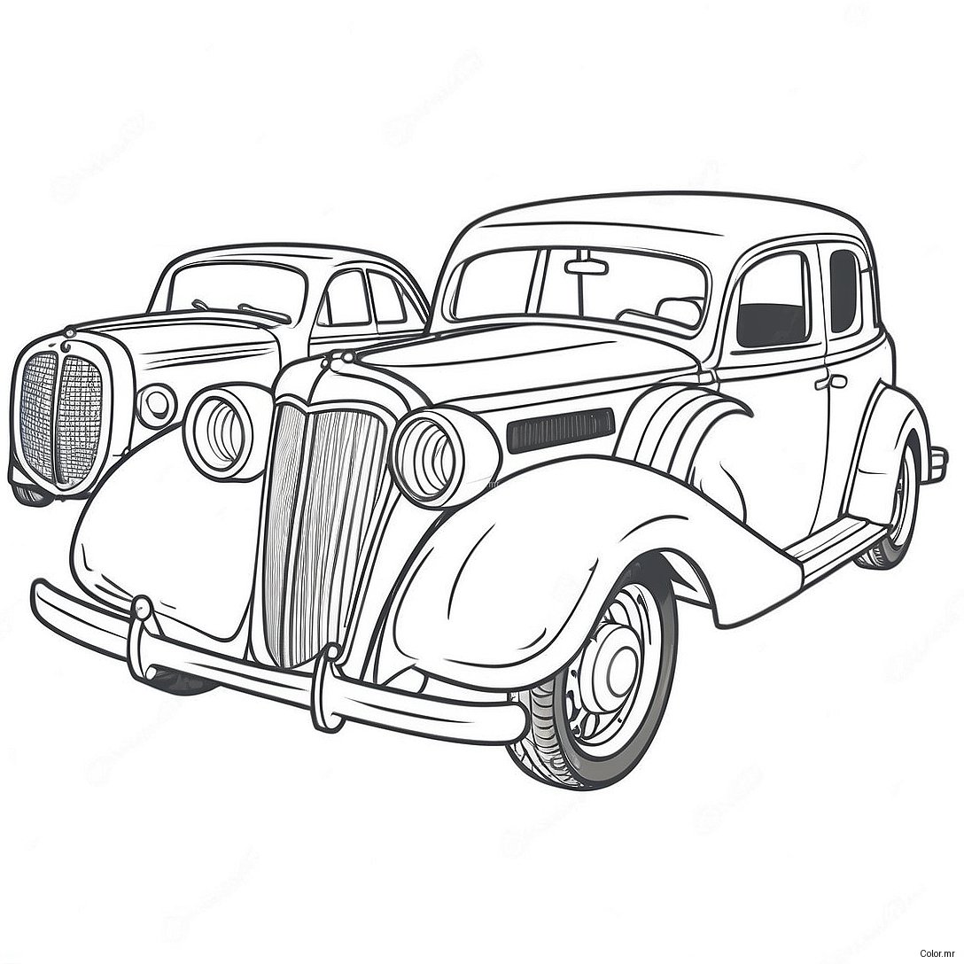 Page A Colorier De Voitures Classiques Vintage 66881 55224