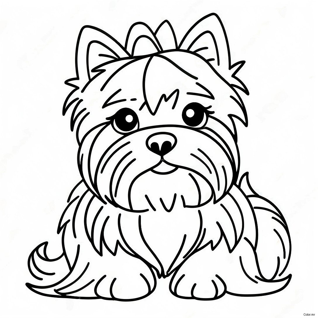 Page A Colorier De Yorkie Realiste Et Duveteux 21483 19799