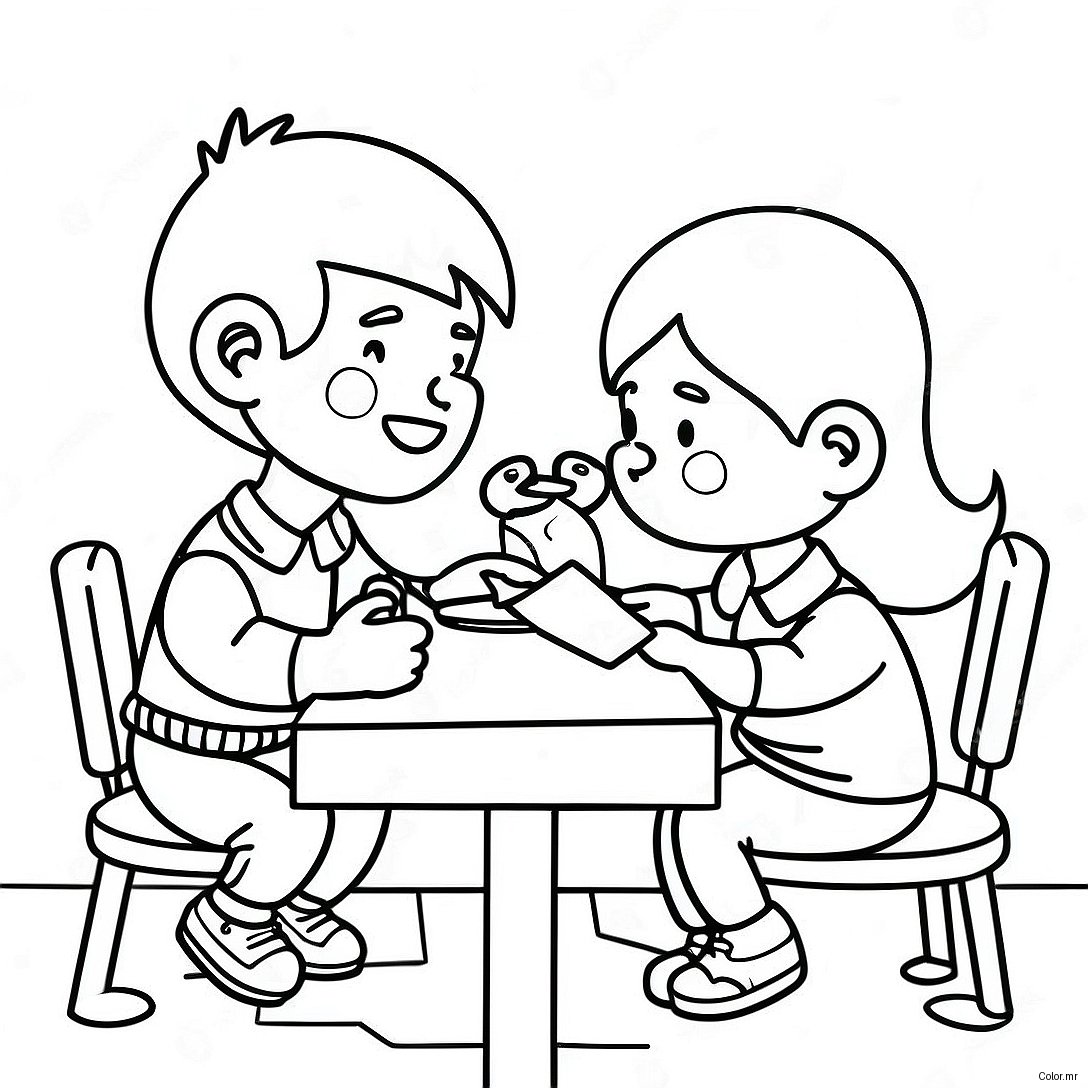 Page A Colorier Denfants Honnetes Partageant Des Secrets 52637 43781