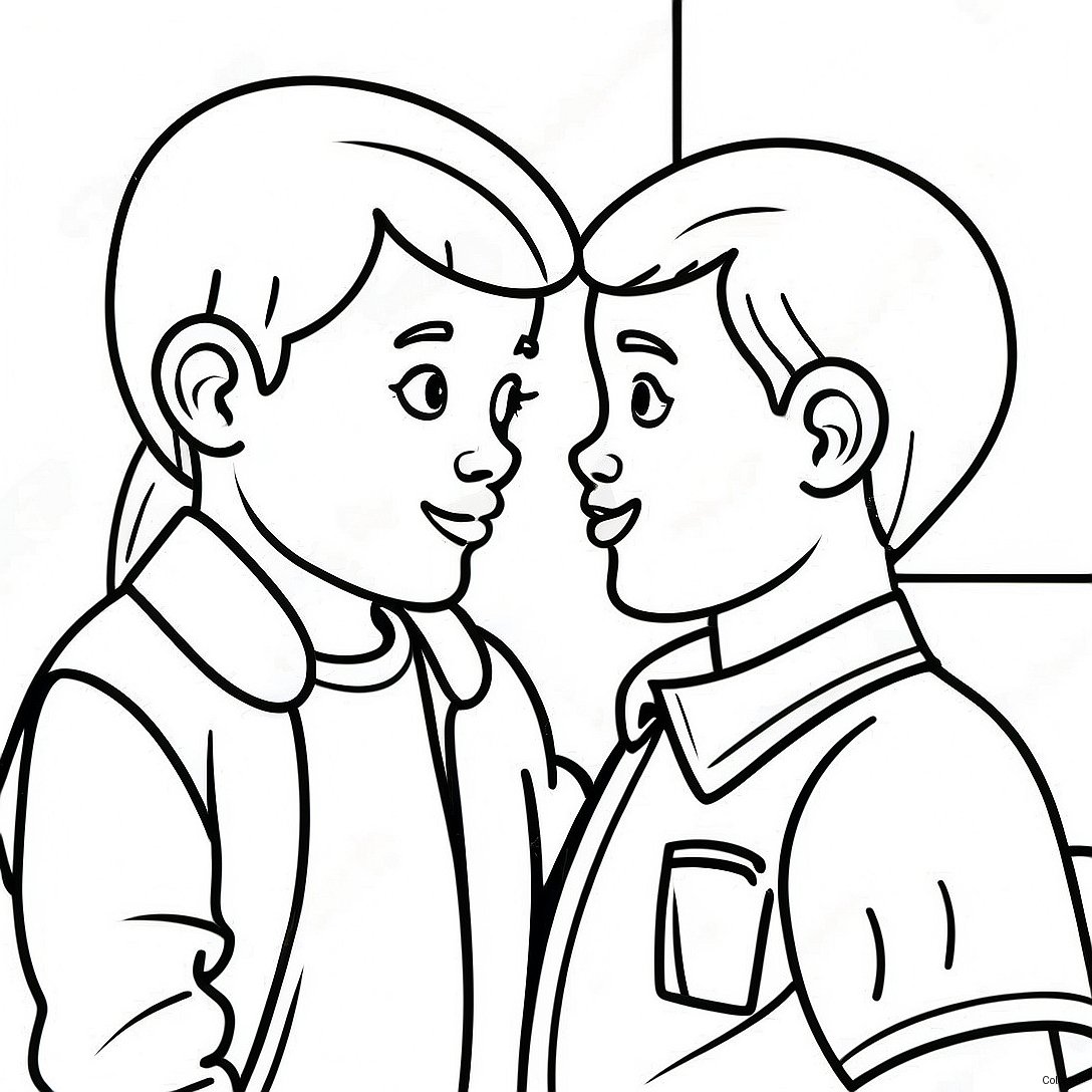 Page A Colorier Denfants Honnetes Partageant Des Secrets 52637 43782