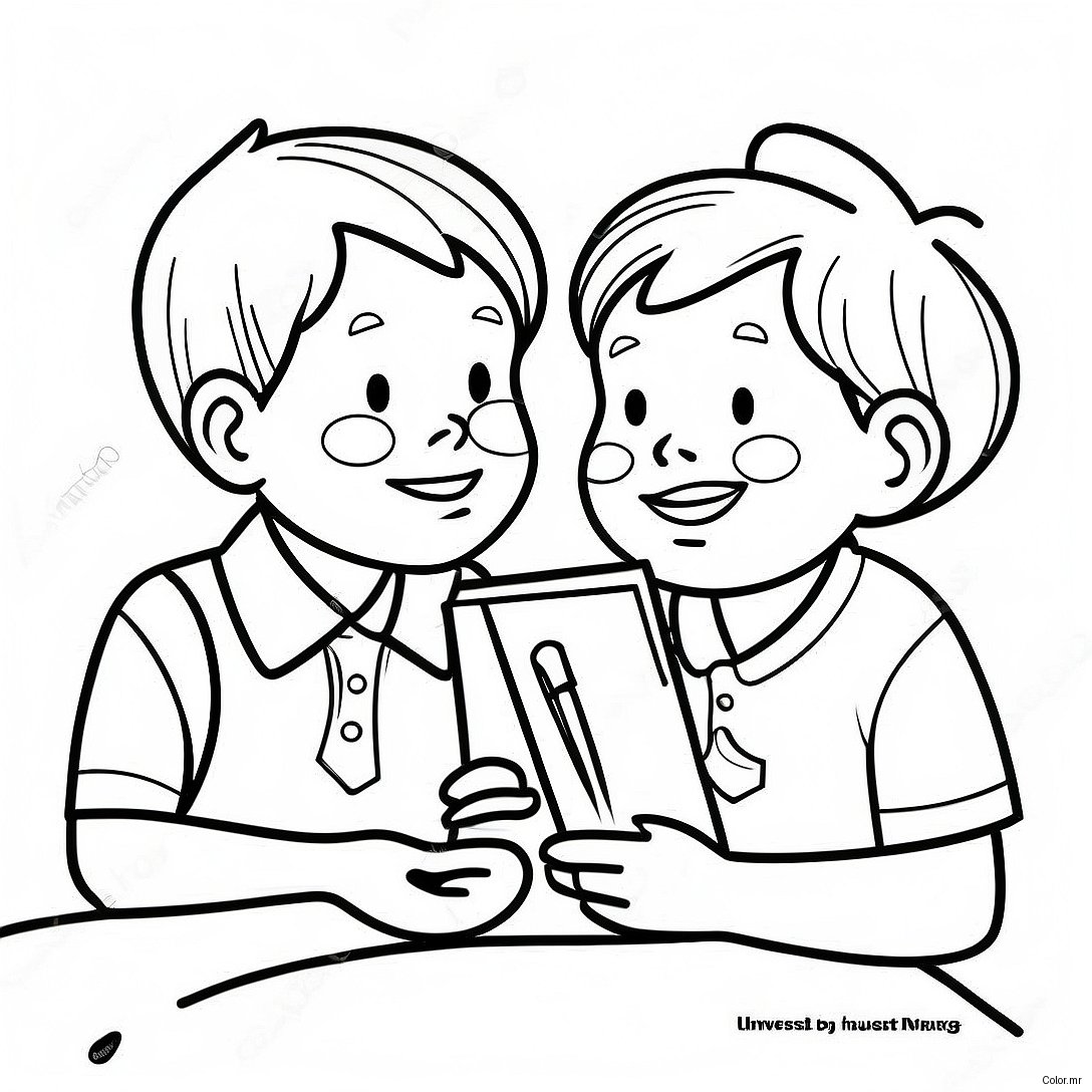 Page A Colorier Denfants Honnetes Partageant Des Secrets 52637 43783
