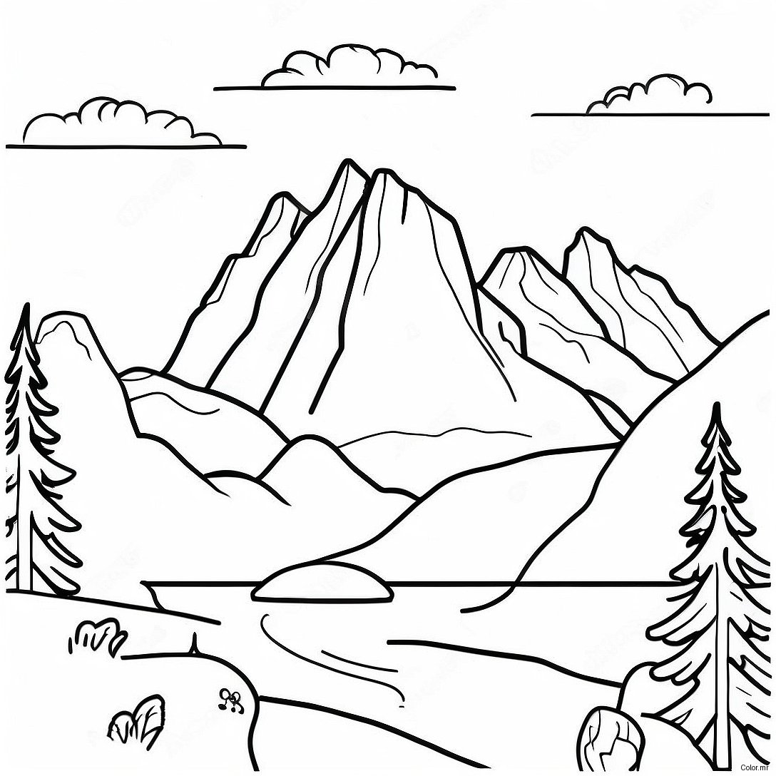 Page A Colorier Des Majestueuses Montagnes Rocheuses 64711 53494