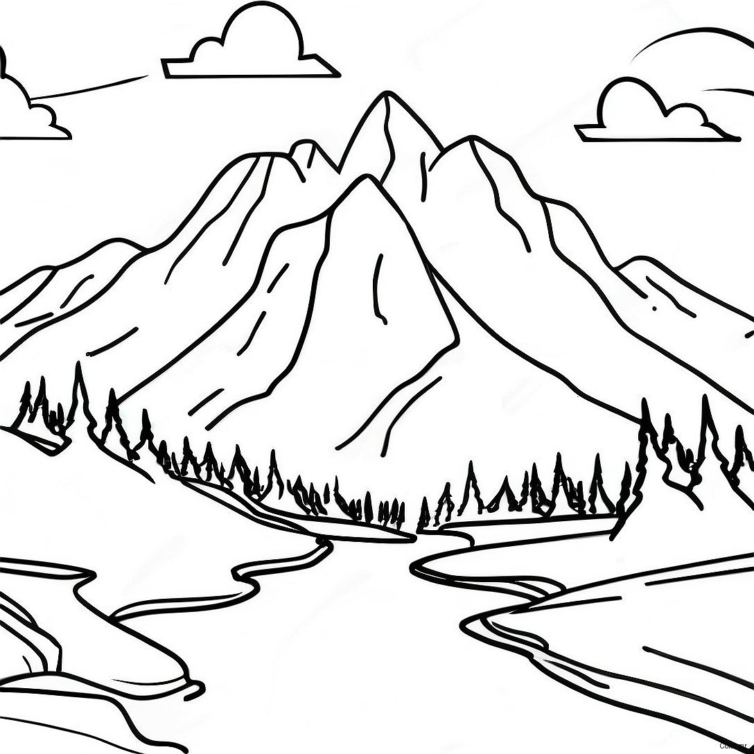Page A Colorier Des Majestueuses Montagnes Rocheuses 64711 53496