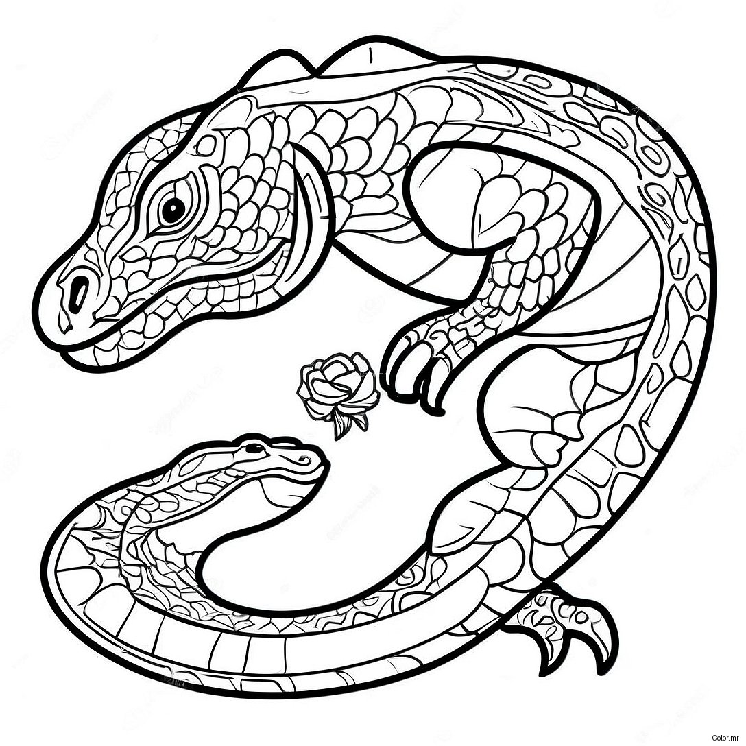 Page A Colorier Dragon De Komodo Realiste 9147 7474