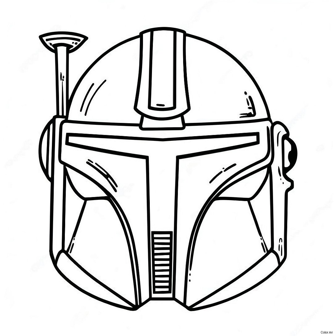 Page A Colorier Du Casque Mandalorien Vintage 73796 60903