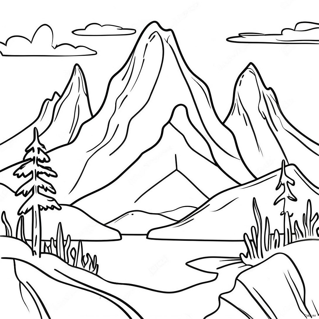 Page A Colorier Du Paysage Montagneux Des Trois Soeurs 67903 56013