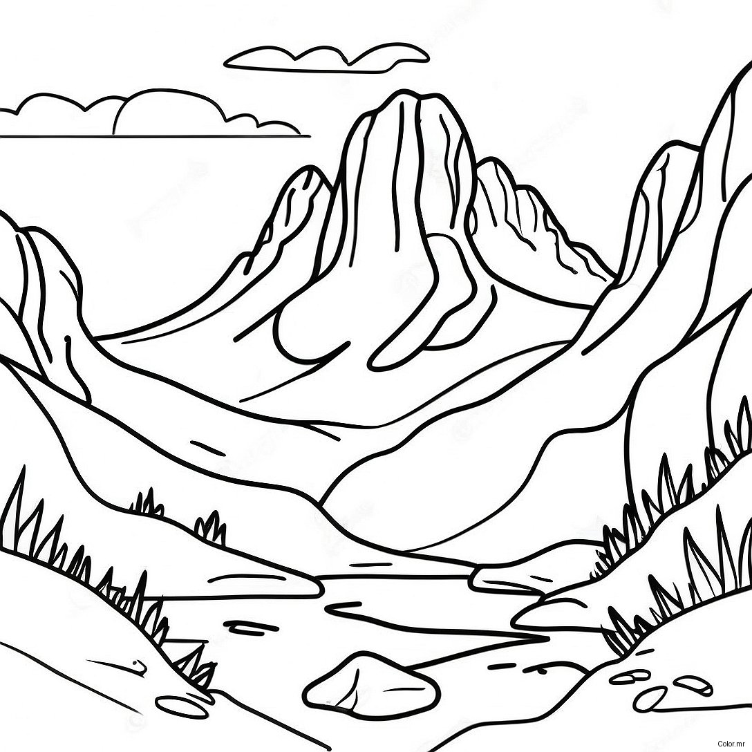 Page A Colorier Du Paysage Montagneux Des Trois Soeurs 67903 56015