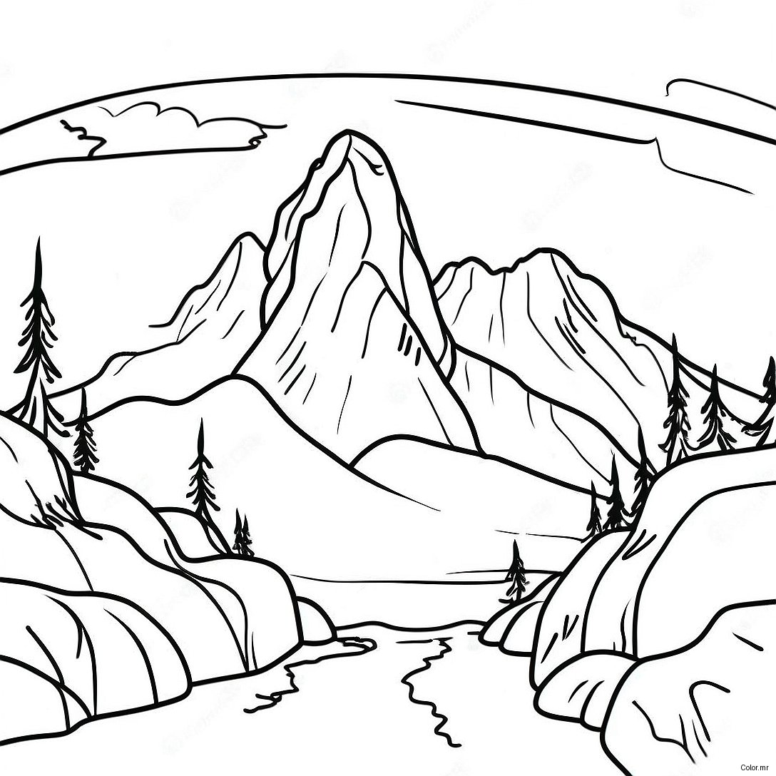 Page A Colorier Du Paysage Montagneux Des Trois Soeurs 67903 56016