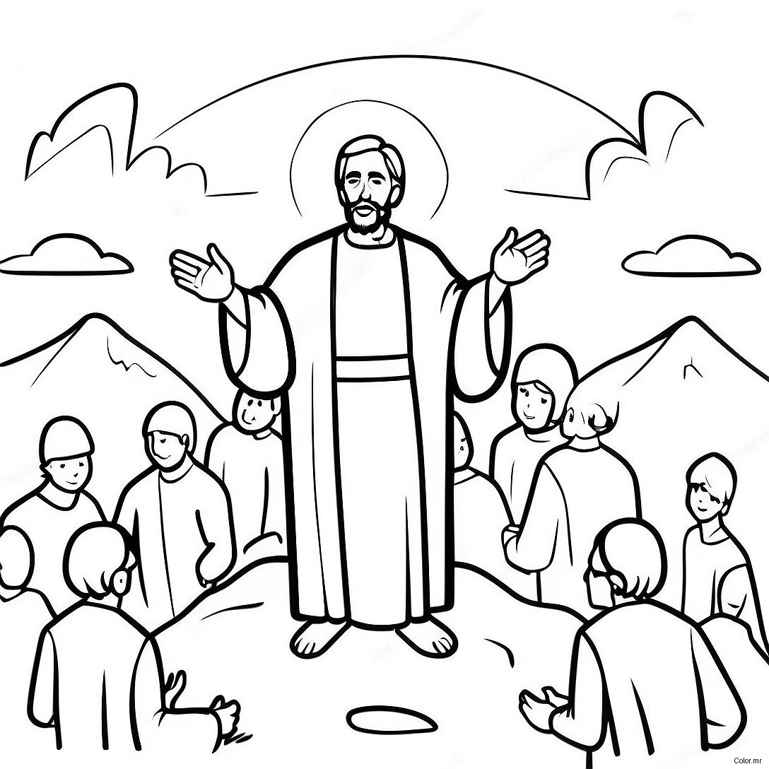 Page A Colorier Du Sermon Sur La Montagne 27212 24825