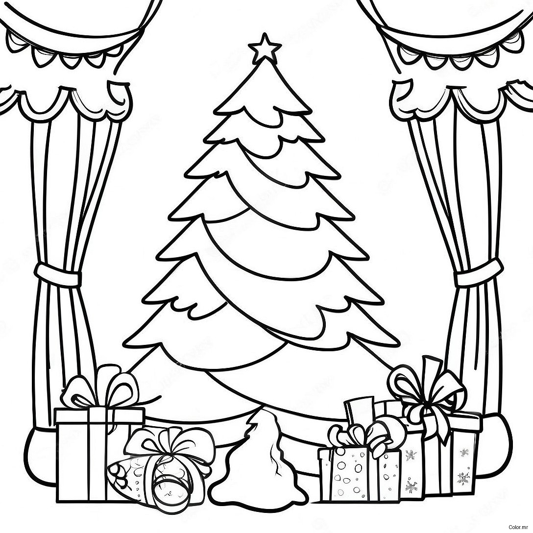 Page A Colorier Dun Arbre De Noel Vintage 10607 8697