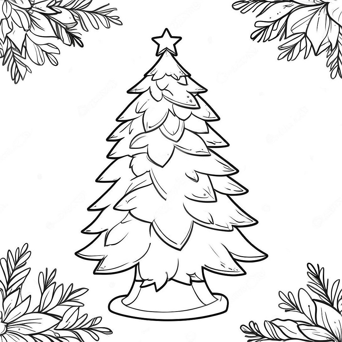 Page A Colorier Dun Arbre De Noel Vintage 10607 8698