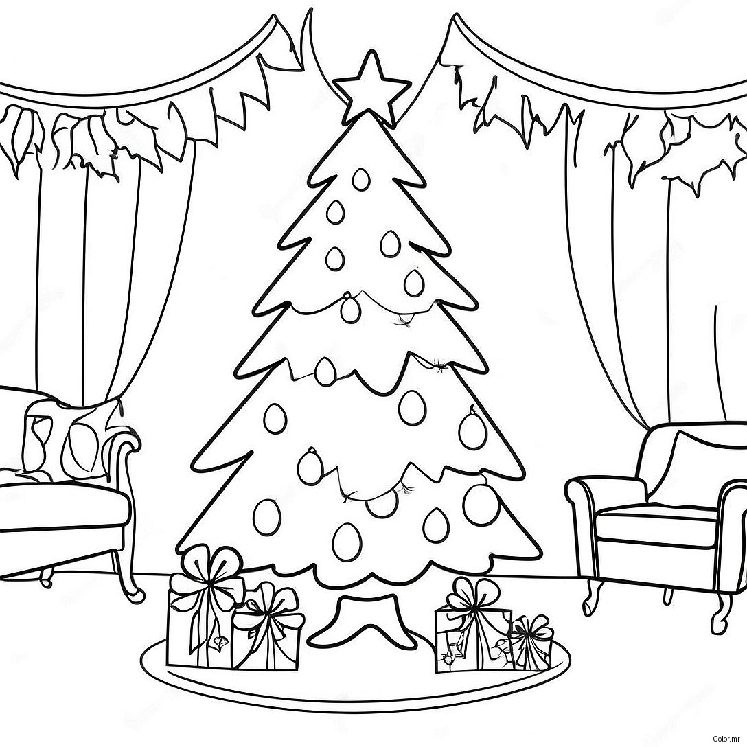 Page A Colorier Dun Arbre De Noel Vintage 10607 8699