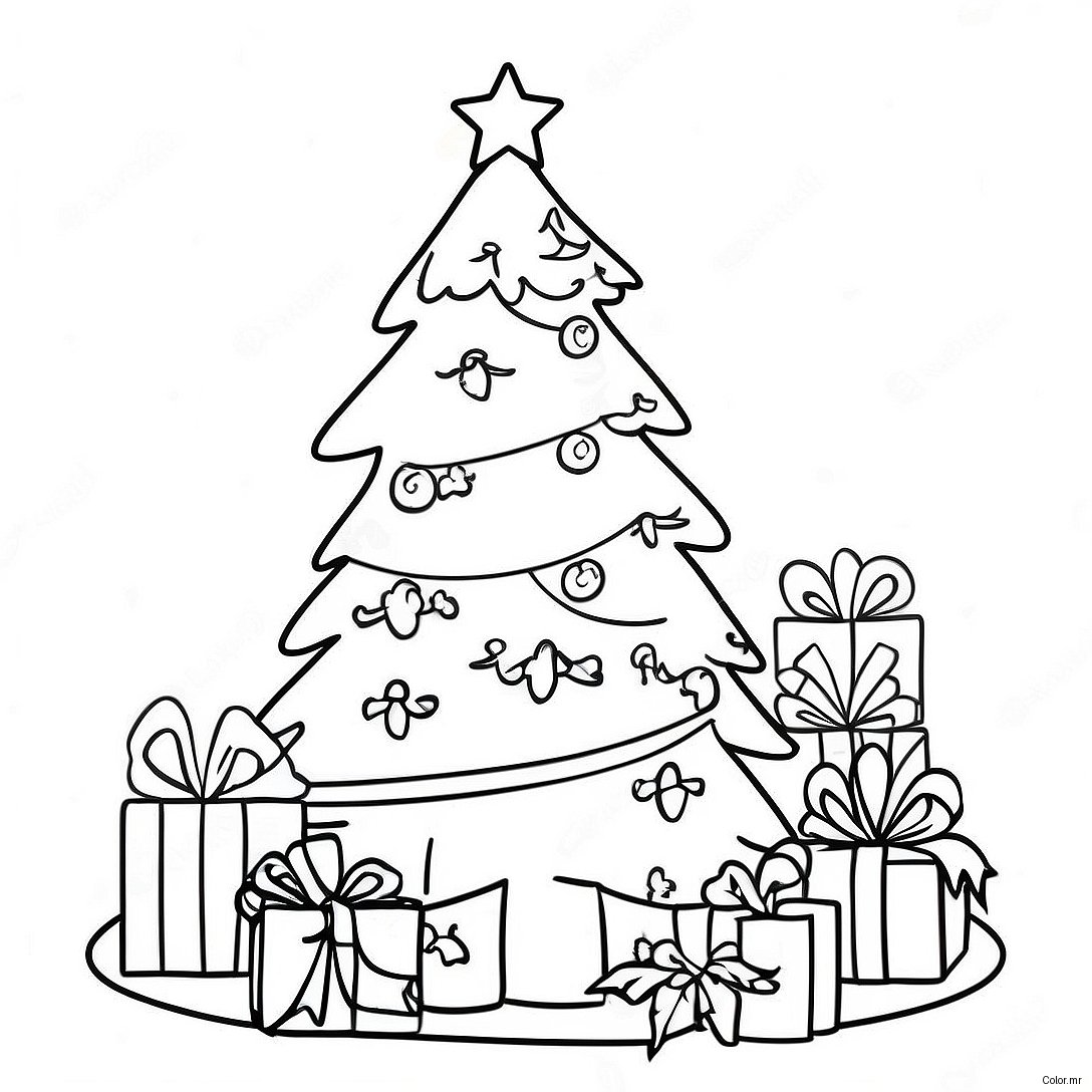Page A Colorier Dun Arbre De Noel Vintage 10607 8700