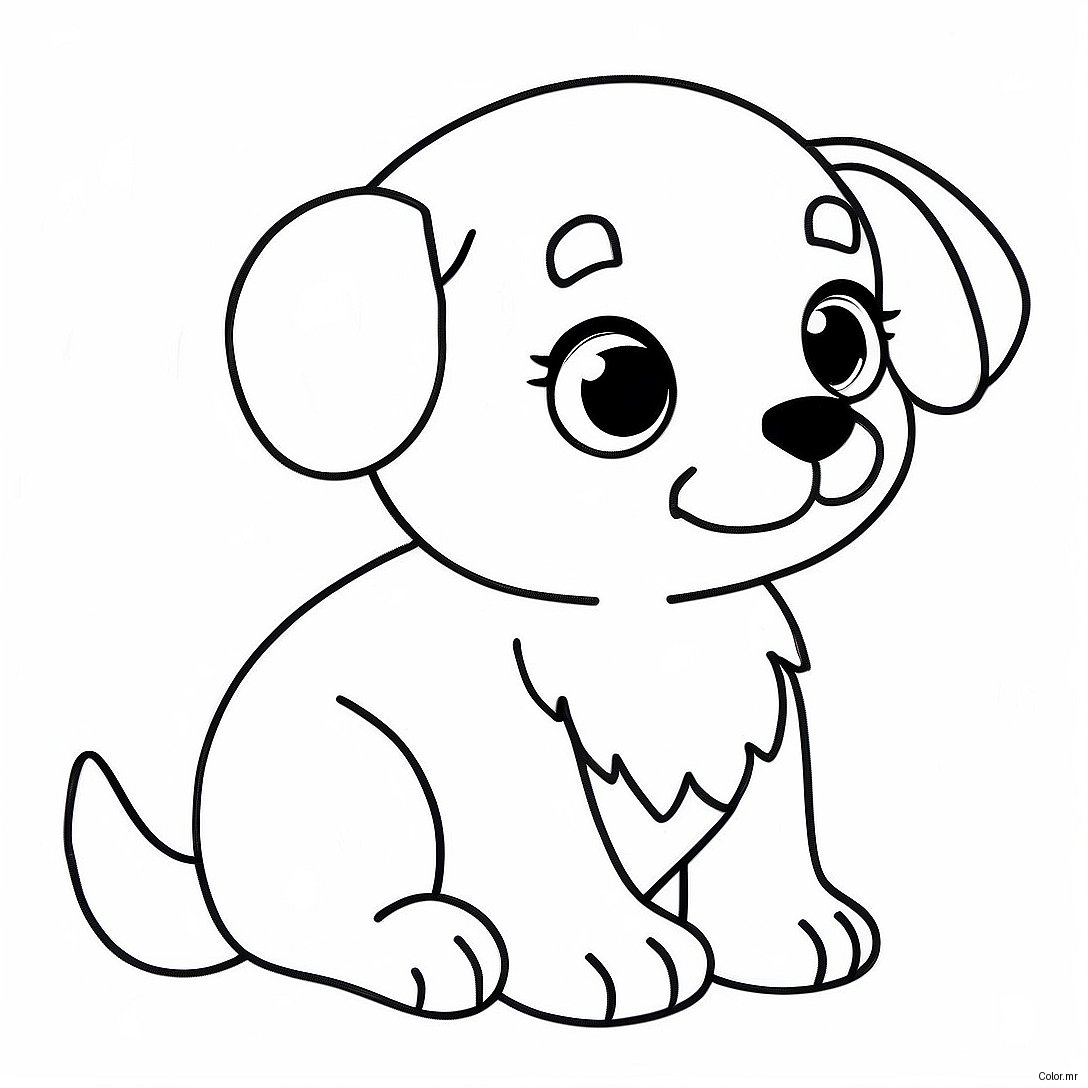 Page A Colorier Dun Chiot Mignon Realiste 15269 12621